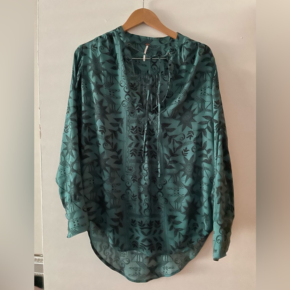 Free People Teal/black Tunic, size XS